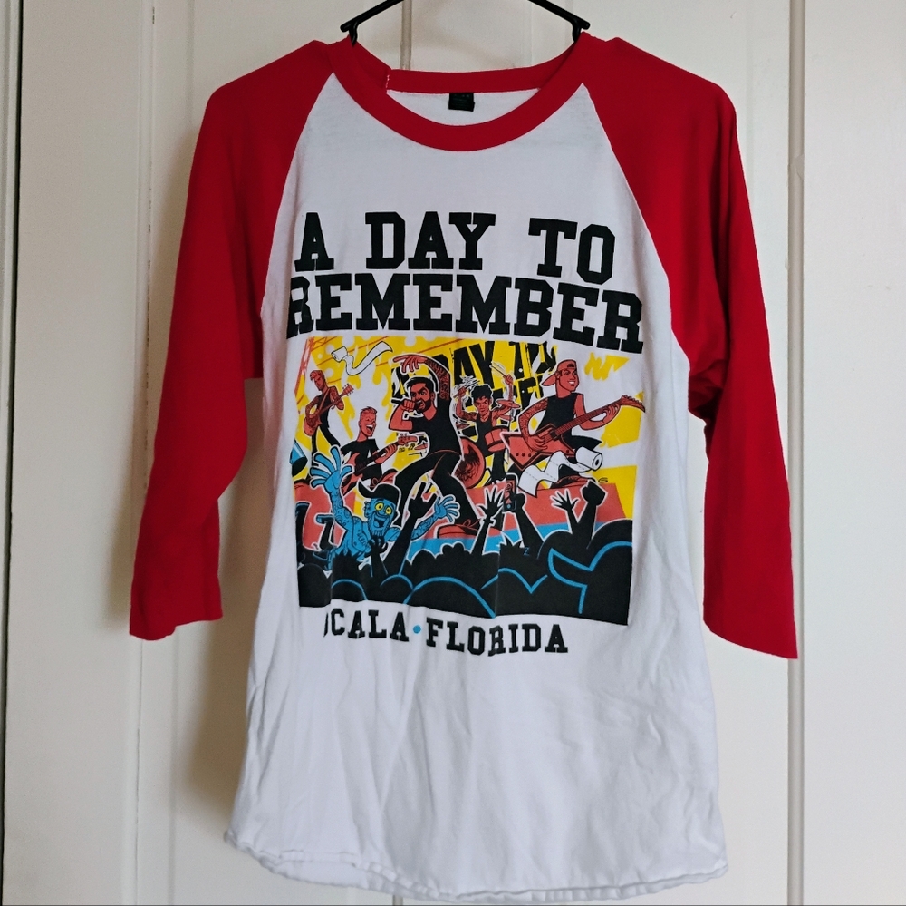 SOLD A Day to Remember Red and White Long Sleeve Tee